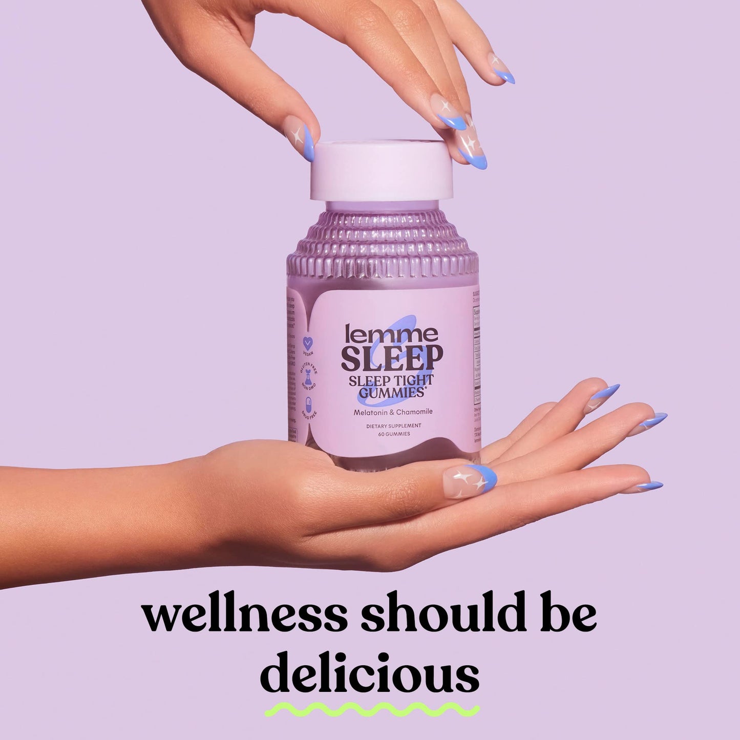 Lemme Sleep Gummies – 5mg Melatonin, Magnesium & L-Theanine Berry 60 Count