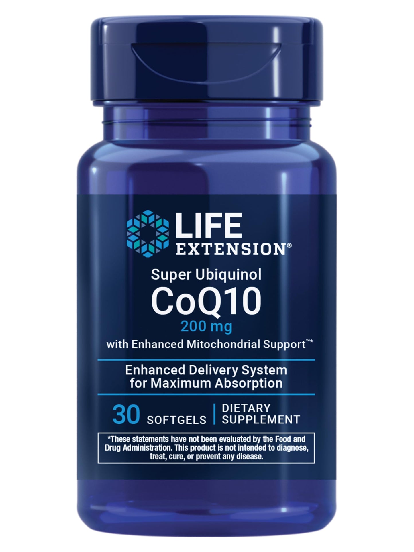 Life Extension Super Ubiquinol CoQ10 with Shilajit – 200 mg, Enhanced Mitochondrial Support | Gluten-Free, Non-GMO