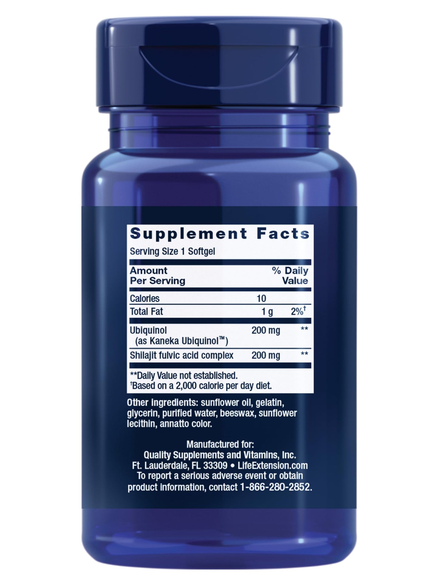 Life Extension Super Ubiquinol CoQ10 with Shilajit – 200 mg, Enhanced Mitochondrial Support | Gluten-Free, Non-GMO
