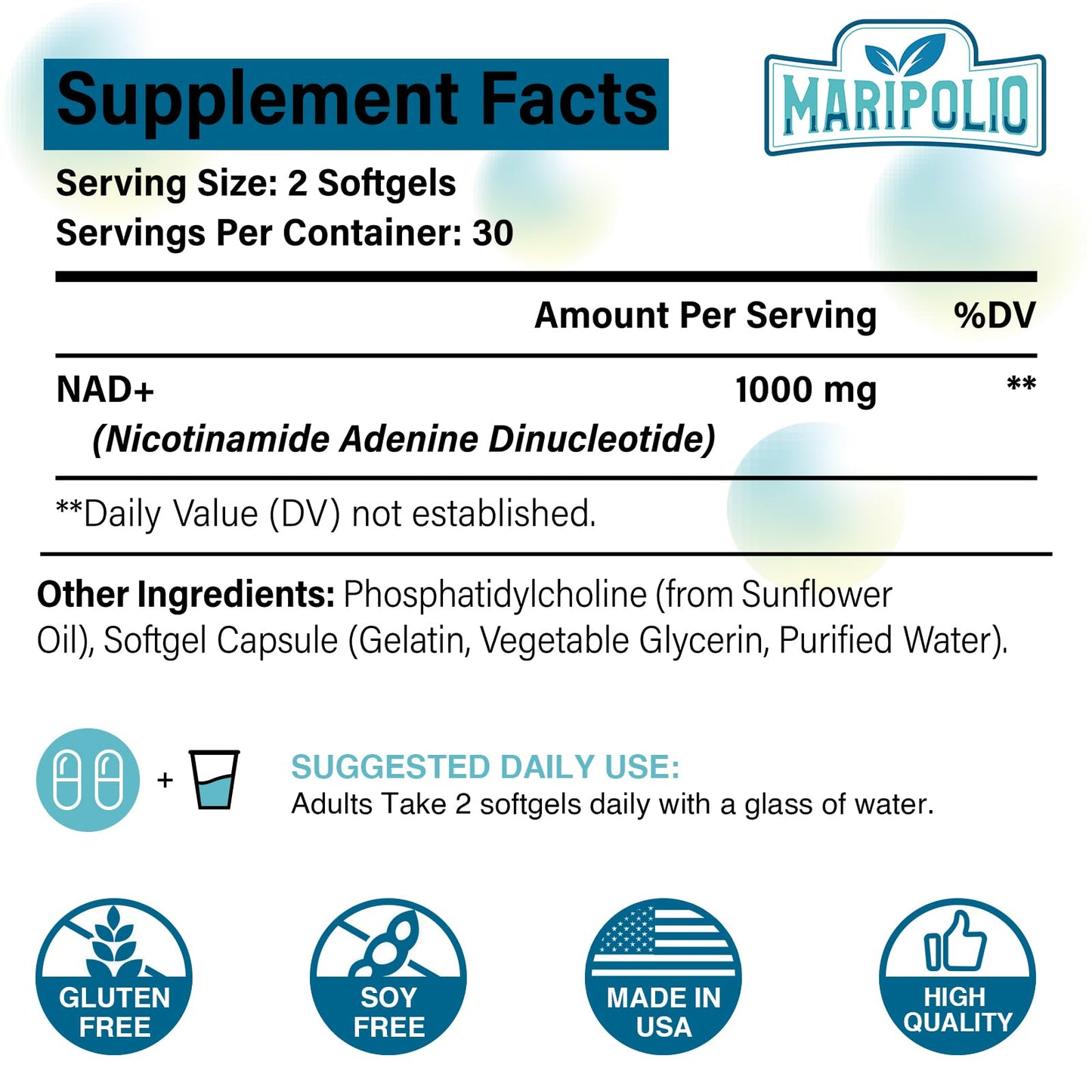 Liposomal NAD+ Supplement 1000mg – Max Absorption | Energy & DNA Repair | 120 Softgels