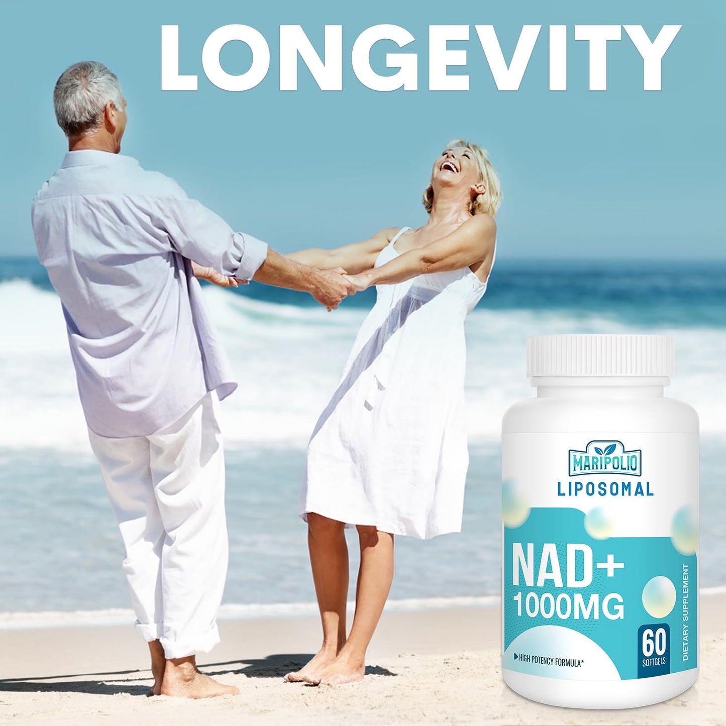 Liposomal NAD+ Supplement 1000mg – Max Absorption | Energy & DNA Repair | 120 Softgels