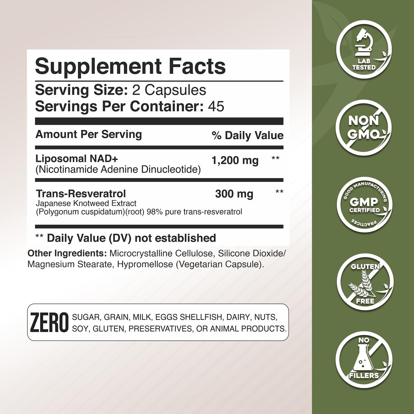Gade Nutrition NAD+ with Resveratrol – Healthy Ageing & Antioxidant | Made in USA