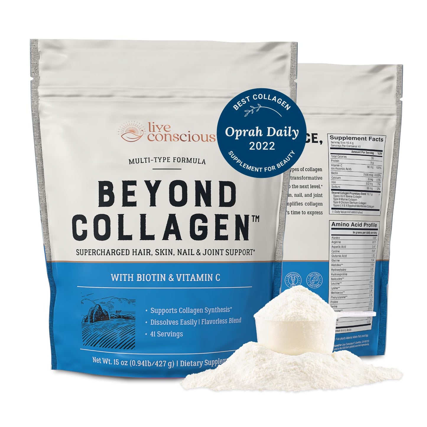 Live Conscious Beyond Collagen Powder for Women – 41 Servings