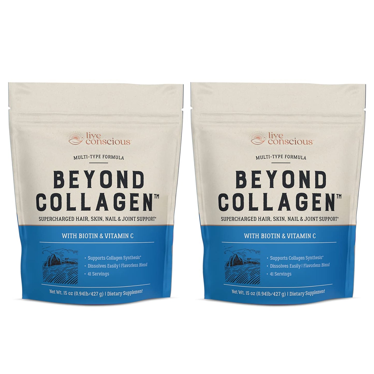 Live Conscious Beyond Collagen Multi Collagen Powder 2-Pack