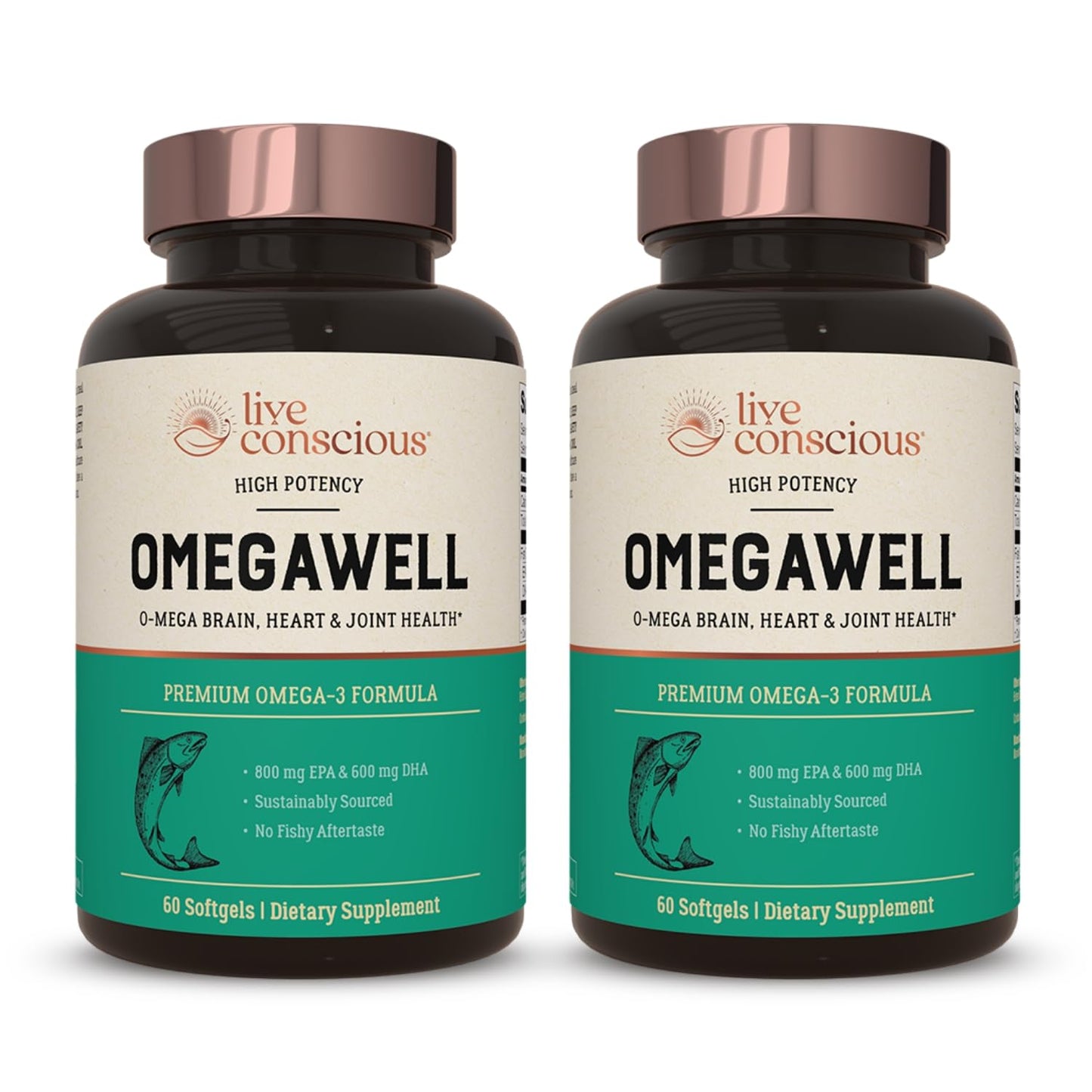 Live Conscious OmegaWell Fish Oil 800mg EPA 600mg DHA 2-Pack
