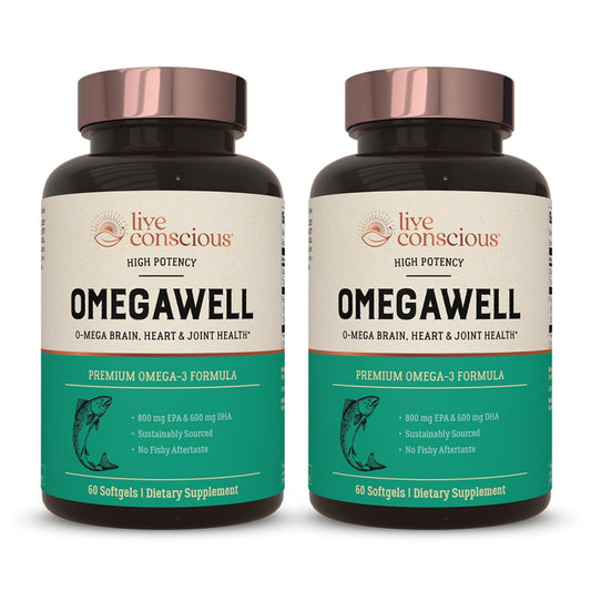 Live Conscious OmegaWell Fish Oil 800mg EPA 600mg DHA 2-Pack - Calm Era