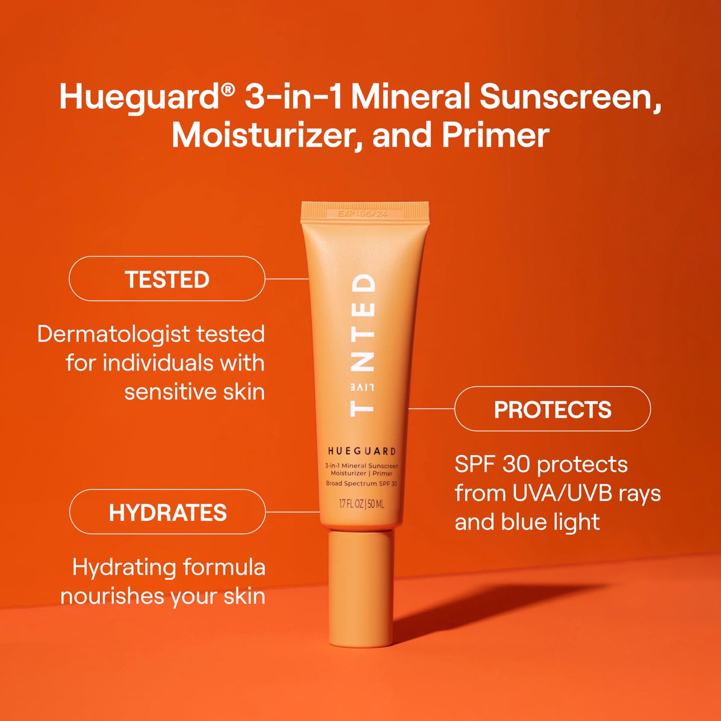 Live Tinted Hueguard 3-in-1 Mineral Sunscreen SPF 30 — 1.7oz