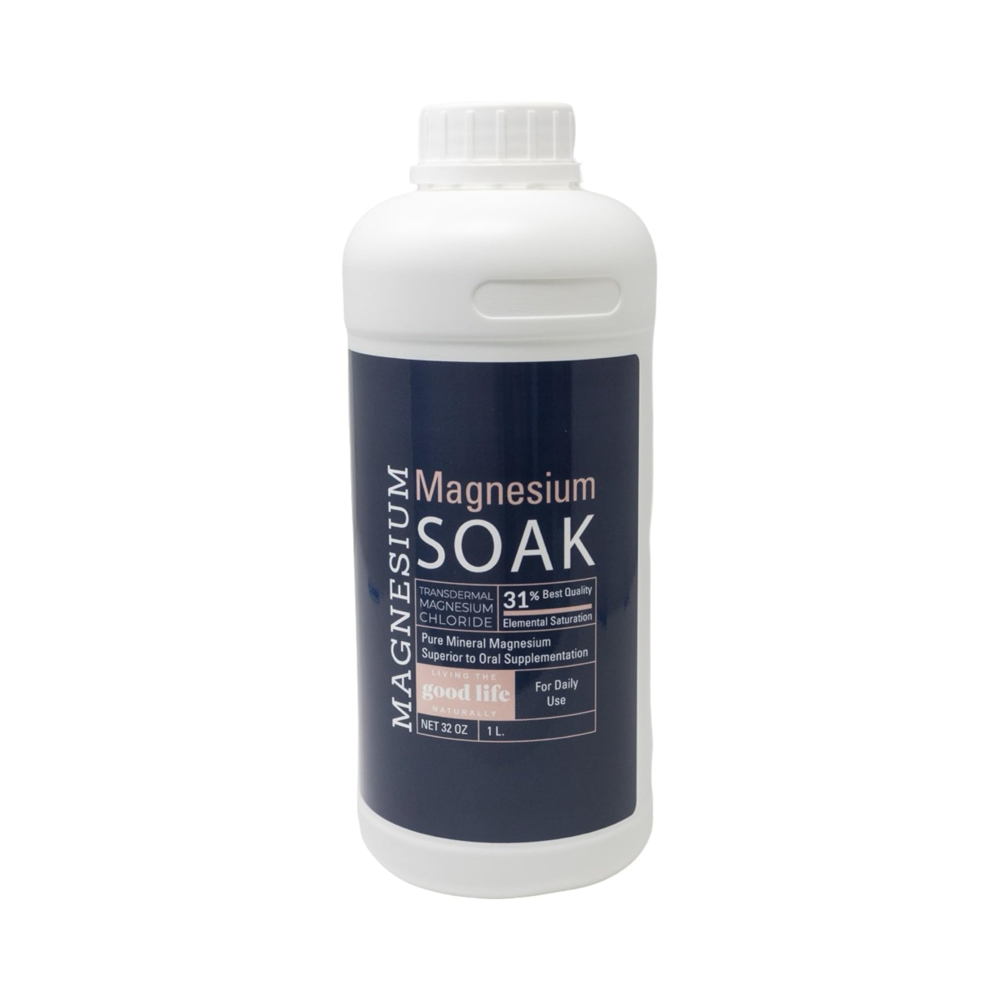Bottle of Magnesium Soak on a white background