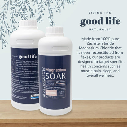 Pure Zechstein Magnesium Oil Bath Soak – Transdermal Magnesium | 32oz