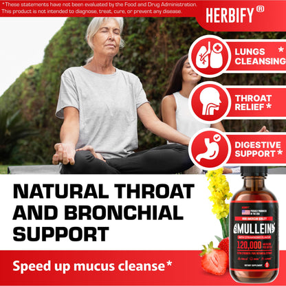 Herbify Mullein Drops – Strawberry 4oz