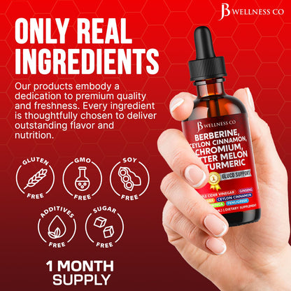 Liposomal Berberine & Ceylon Cinnamon Liquid Drops with Moringa 4oz
