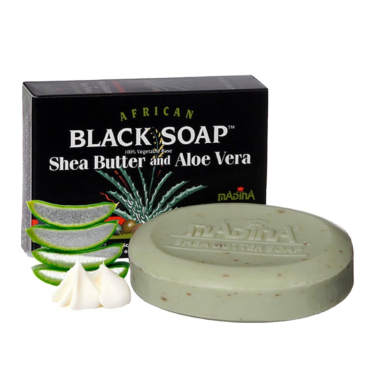 Madina African Black Soap Bar — Shea Butter & Aloe 6-Pack - Calm Era
