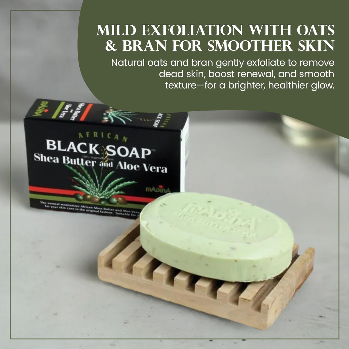 Madina African Black Soap Bar — Shea Butter & Aloe 6-Pack - Calm Era
