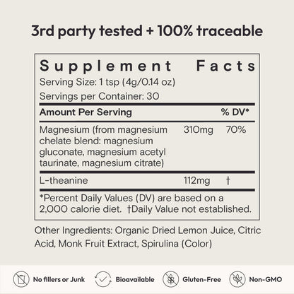 Moon Juice Magnesi-om Blue Lemon Jar – Big Mag 7.7 oz (55 Servings)