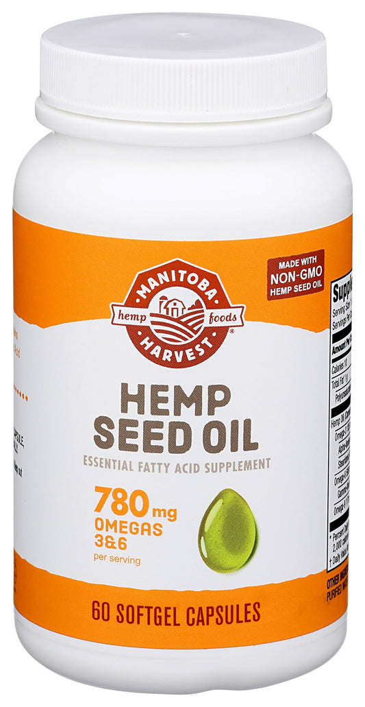 Manitoba Harvest Hemp Seed Oil Softgels — 2475mg Omegas 3-6-9, 60ct