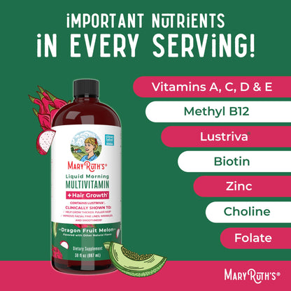 MaryRuth Organics Liquid Multivitamin + Lustriva Hair Growth for Women