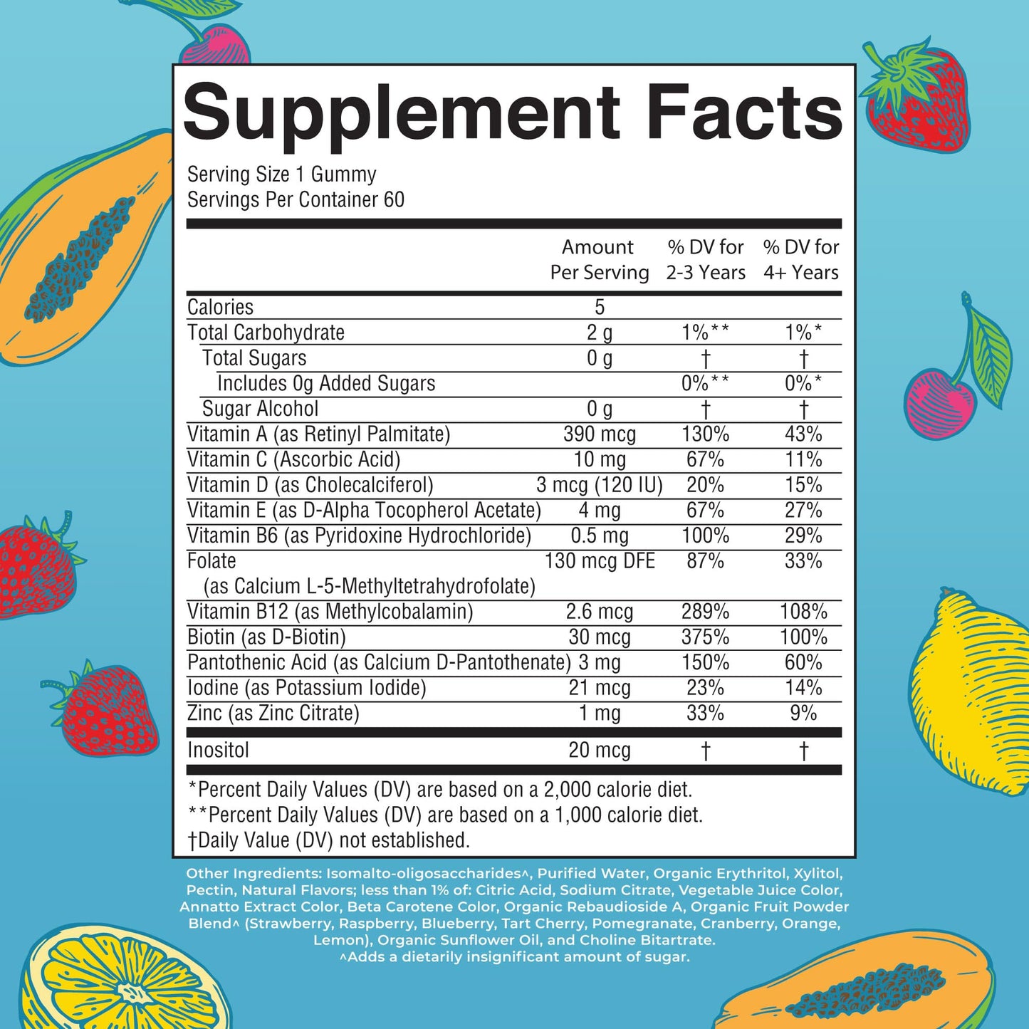 MaryRuth Organics Kids Multivitamin Gummies – Sugar-Free, Vegan | Ages 2+ | 60 Count