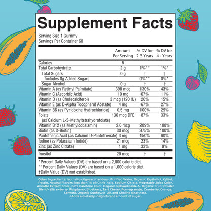 MaryRuth Organics Kids Multivitamin Gummies – Sugar-Free, Vegan | Ages 2+ | 60 Count