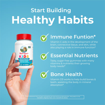MaryRuth Organics Kids Multivitamin Gummies – Sugar-Free, Vegan | Ages 2+ | 60 Count