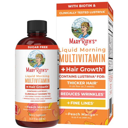 MaryRuth Organics Liquid Multivitamin + Hair Growth | Biotin 10000mcg | Lustriva for Thicker Hair - Calm Era