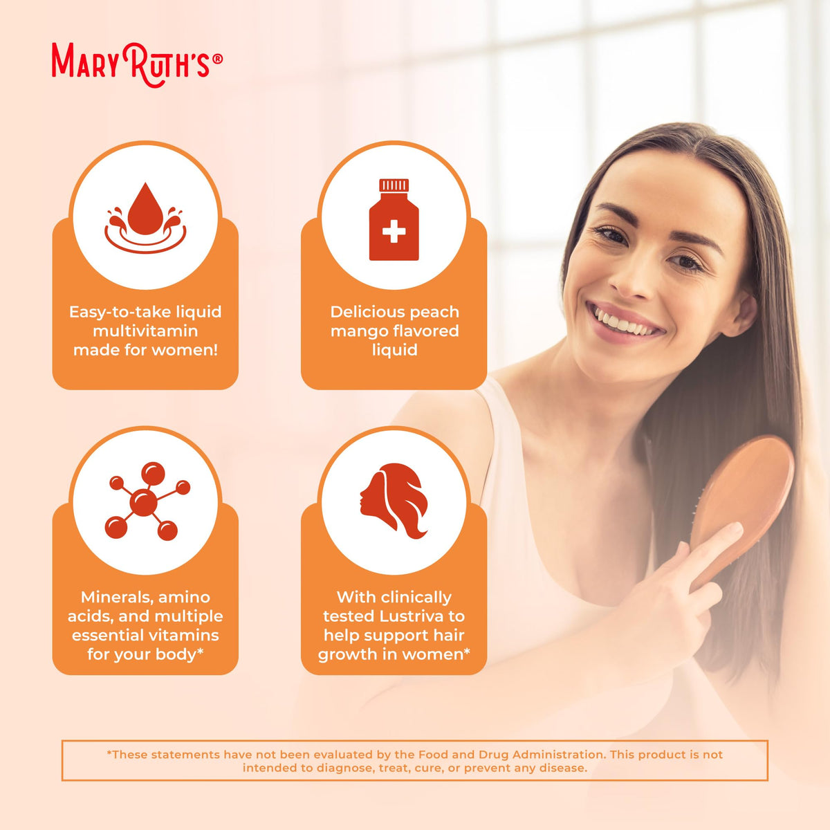 MaryRuth Organics Liquid Multivitamin + Hair Growth | Biotin 10000mcg | Lustriva for Thicker Hair - Calm Era