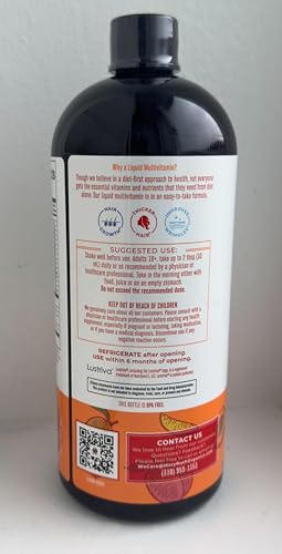 MaryRuth Organics Liquid Multivitamin + Hair Growth with Lustriva – Thicker Hair, Smoother Skin | Biotin 10000mcg | 30 Fl Oz - Calm Era