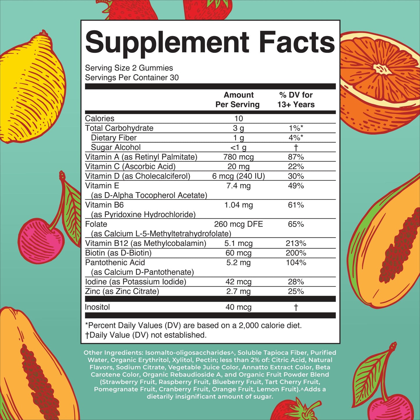 MaryRuth Organics Teen Multivitamin Gummies – Vegan, Sugar-Free, Gluten-Free | 60 Count