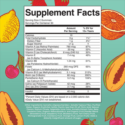 MaryRuth Organics Teen Multivitamin Gummies – Vegan, Sugar-Free, Gluten-Free | 60 Count