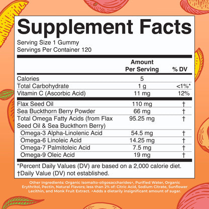 MaryRuth Organics Vegan Omega 3-6-7-9 Gummies – Non-GMO | 120 Count