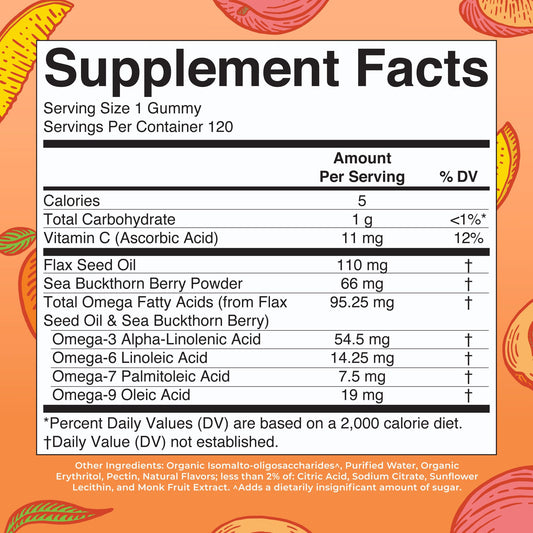 MaryRuth Organics Vegan Omega 3-6-7-9 Gummies – Non-GMO | 120 Count