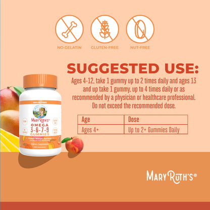 MaryRuth Organics Vegan Omega 3-6-7-9 Gummies – Non-GMO | 120 Count