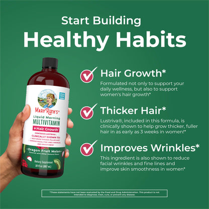 MaryRuth Organics Liquid Multivitamin + Lustriva Hair Growth for Women