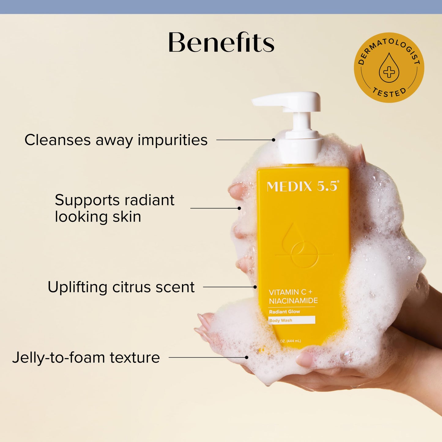 Medix 5.5 Radiant Glow Vitamin C Body Wash with Niacinamide — 15oz