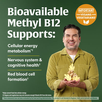 MegaFood Vitamin B12 Energy Gummies — Ginger, USDA Organic, 70ct