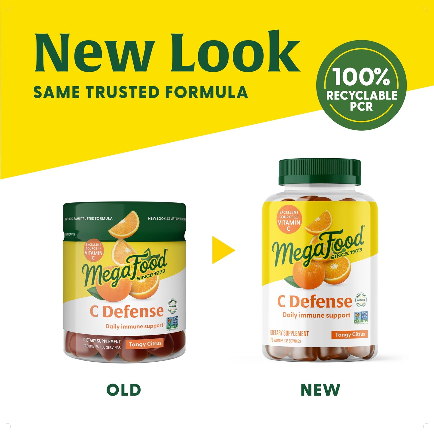 MegaFood C Defense Daily Immune Support Gummies – Tangy Citrus | Vegan & Gluten-Free