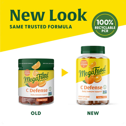 MegaFood C Defense Daily Immune Support Gummies – Tangy Citrus | Vegan & Gluten-Free