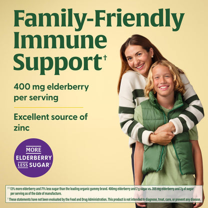 MegaFood Elderberry Immune Support Gummies — Zinc, USDA Organic, 54ct