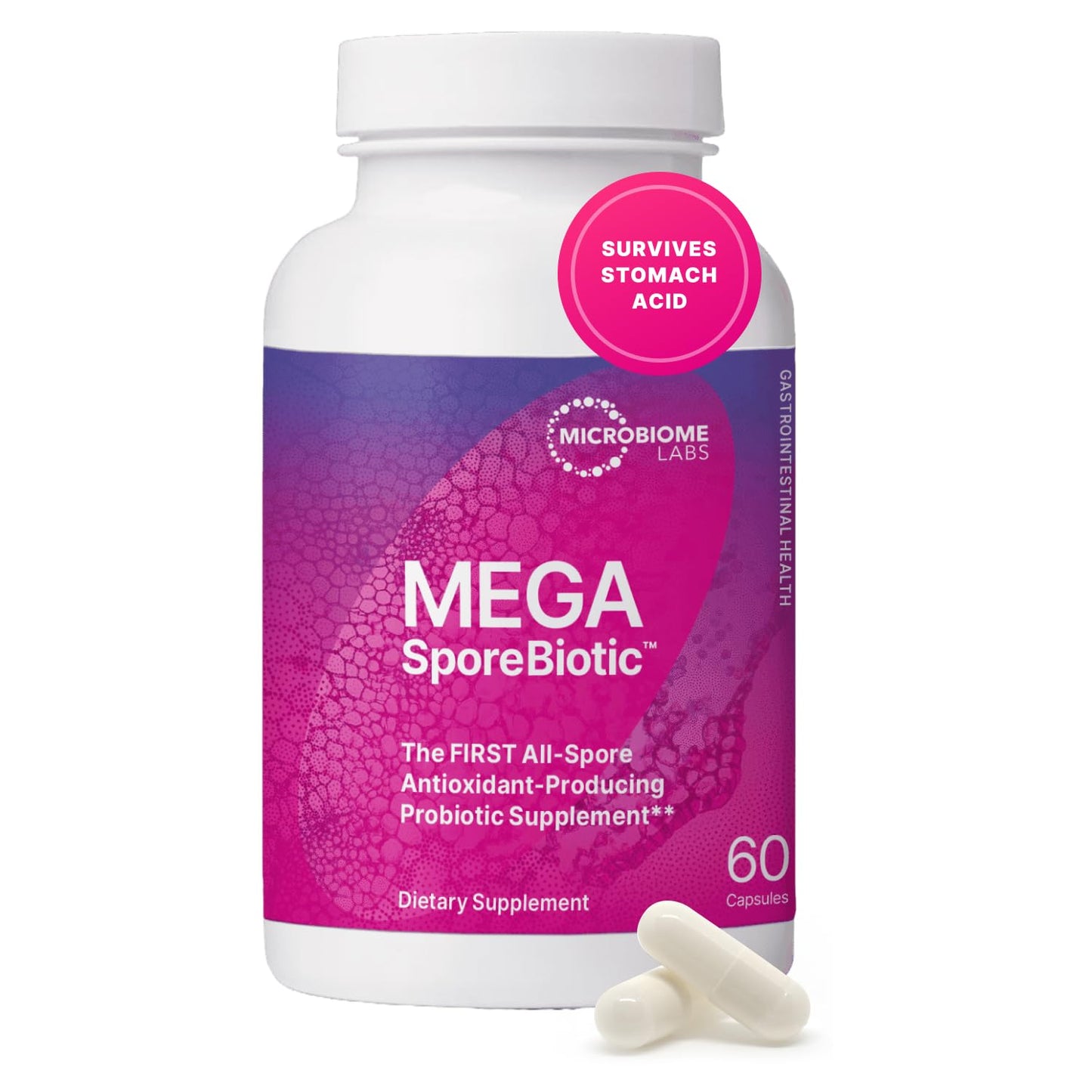 Microbiome Labs MegaSporeBiotic Probiotics for Women & Men - Spore-Based Digestive Health (60 Capsules)