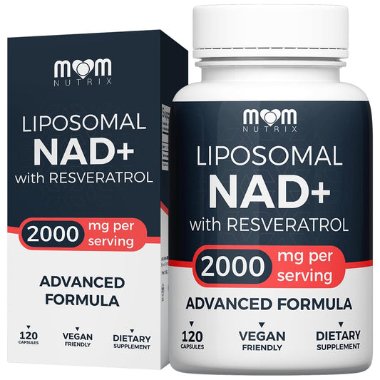 MOM NUTRIX Liposomal NAD+ & Resveratrol – 2000mg | 120 Capsules | Made in USA