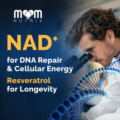 MOM NUTRIX Liposomal NAD+ & Resveratrol – 2000mg | 120 Capsules | Made in USA