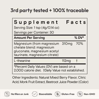 Moon Juice Magnesi-Om Magnesium Powder with L-Theanine – Rest, Relaxation & Regularity | Vegan, Non-GMO, Sugar-Free
