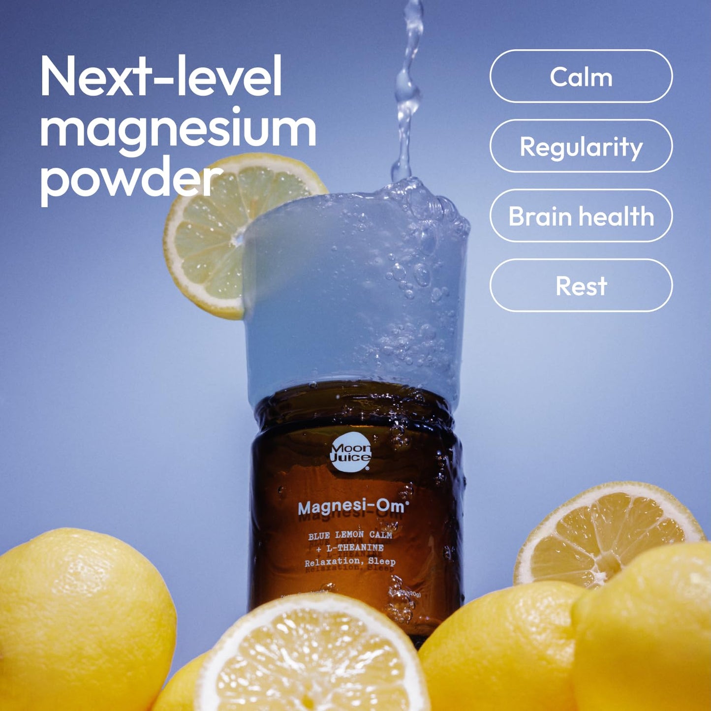 Moon Juice Magnesi-om Blue Lemon Jar – Big Mag 7.7 oz (55 Servings)