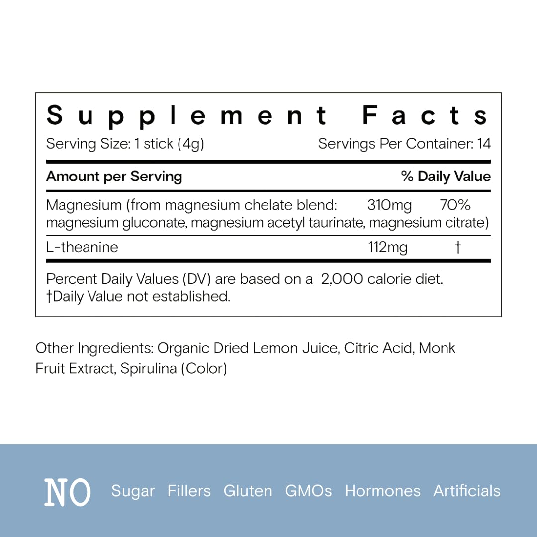 Moon Juice Magnesi-Om Blue Lemon Sticks – Magnesium + L-Theanine for Calm, Brain Health & Regularity - Calm Era