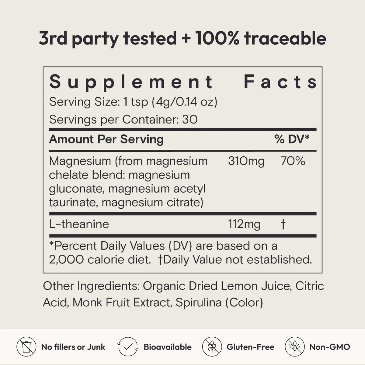 Moon Juice Magnesi-Om Magnesium Powder – Chelated Magnesium + L-Theanine for Rest, Relaxation & Regularity – Vegan & Non-GMO – Blue Lemon, 4.2 oz - Calm Era