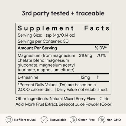 Moon Juice Magnesi-Om Magnesium Powder with L-Theanine – Rest, Relaxation & Regularity | Vegan, Non-GMO, Sugar-Free - Calm Era