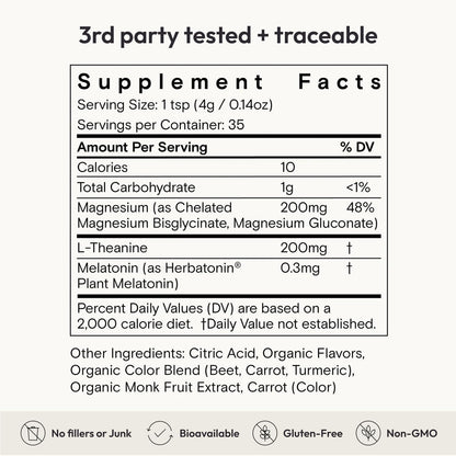 Moon Juice Sleepy Magnesi-Om – Magnesium Sleep Support with L-Theanine & Plant-Based Melatonin (Cherry, 35 Servings)