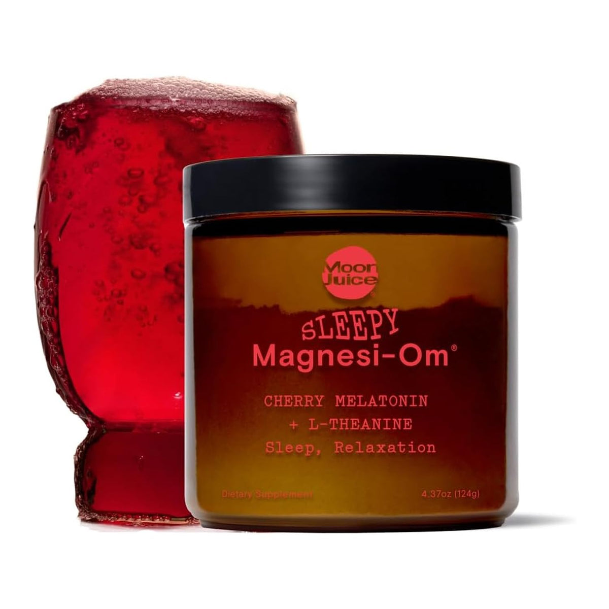 Moon Juice Sleepy Magnesi-Om – Magnesium Sleep Support with L-Theanine & Plant-Based Melatonin (Cherry, 35 Servings) - Calm Era