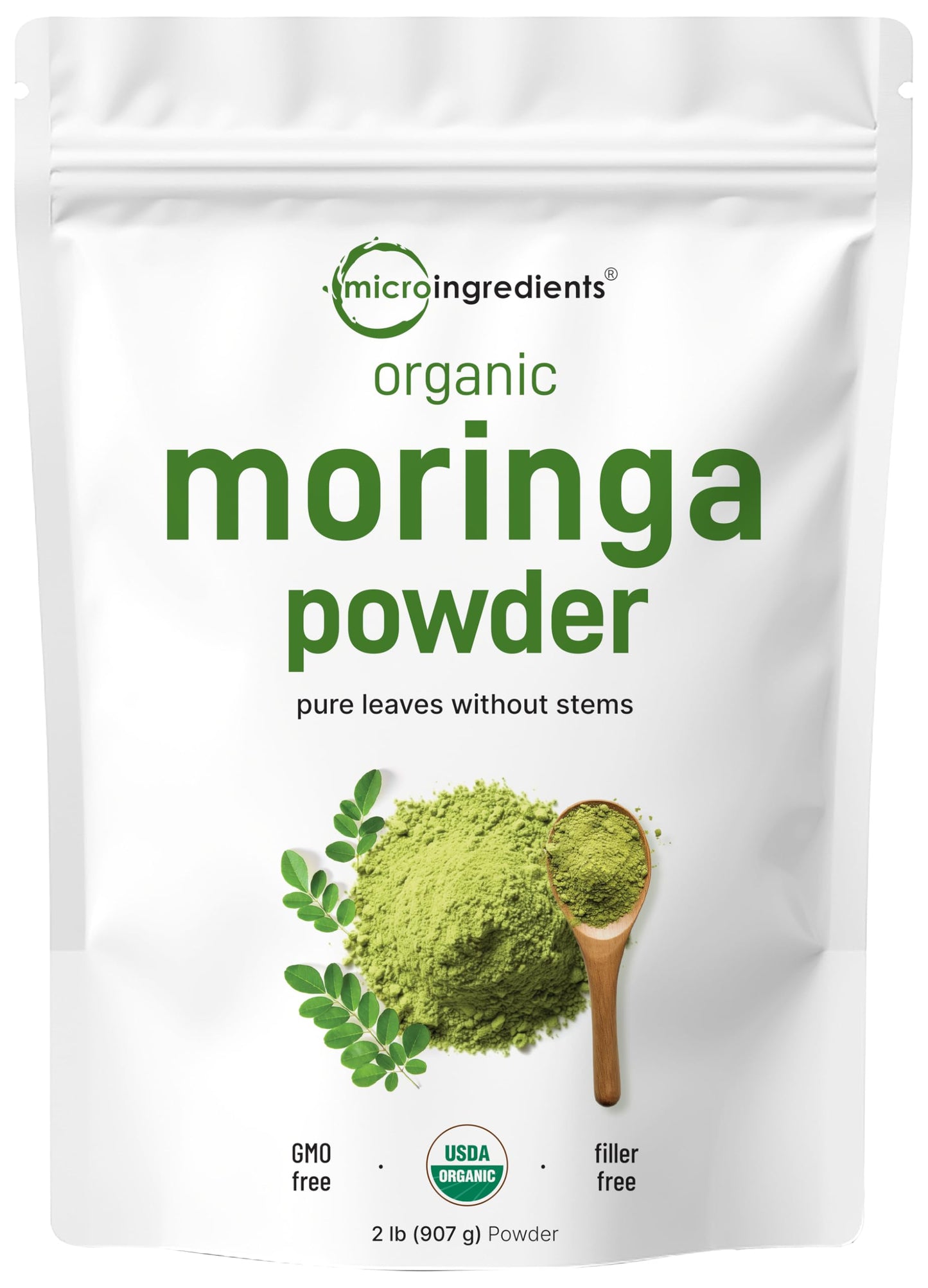 Organic Moringa Oleifera Leaf Powder 2lb | India Grown | Vegan Superfood
