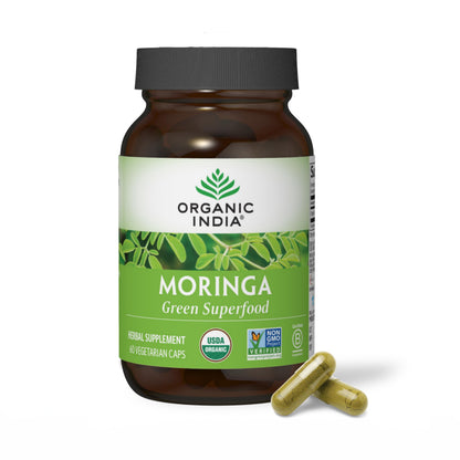 Organic India Moringa Leaf Veg Capsules 60ct | Vegan Superfood