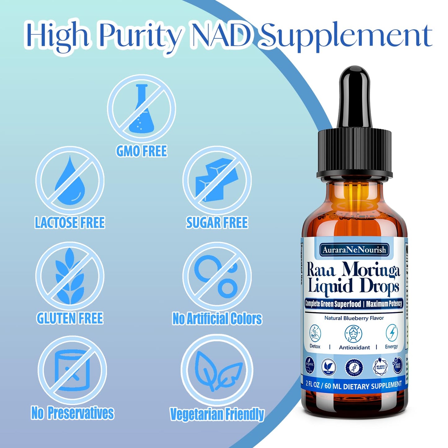 Pure Moringa Organic Liquid Drops 10:1 Extract 2-Pack